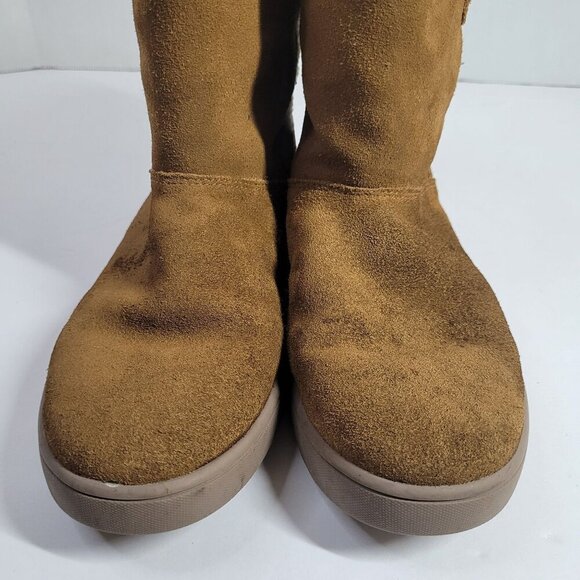 Koolaburra By UGG Girls Youth Short Suede‎ Shearling Boots Size 3 Tan 1096445 - Picture 5 of 8